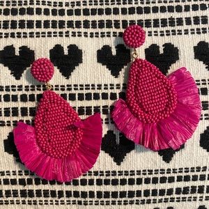 NWB Piper K pink fringe earrings